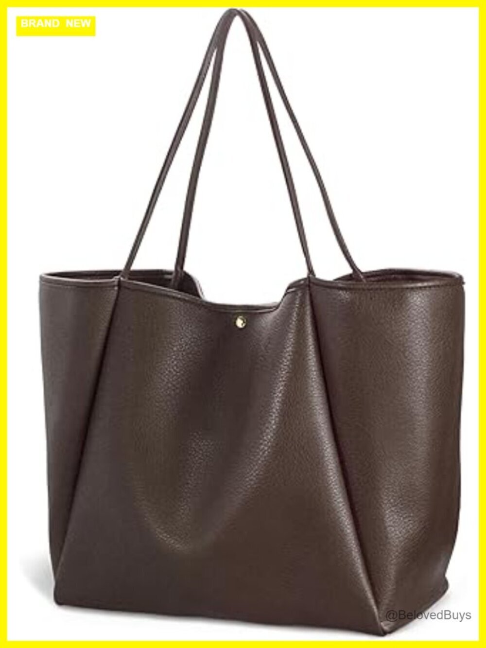 Oversize Faux Leather Tote Handbag Travel Weekender Shopper